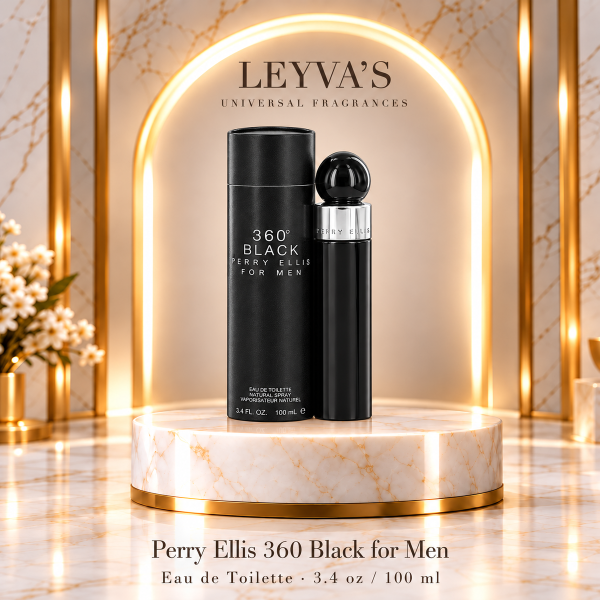 360 Black by Perry Ellis for Men - 3.4 oz EDT Spray
