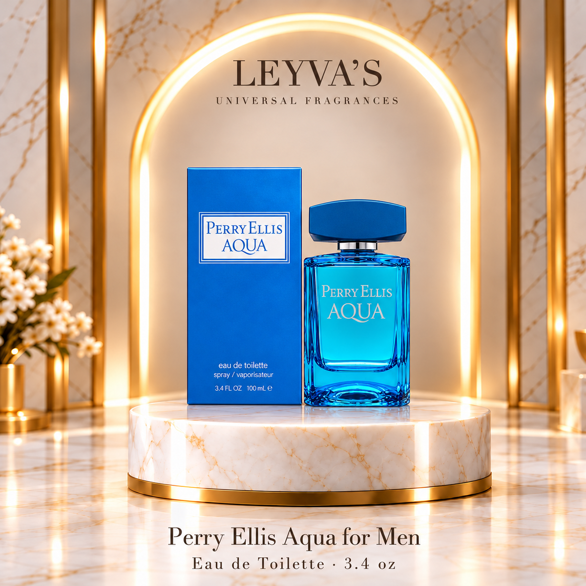 Perry Ellis Aqua, de Perry Ellis — para hombre - 3.4 oz Eau de Toilette en vaporizador