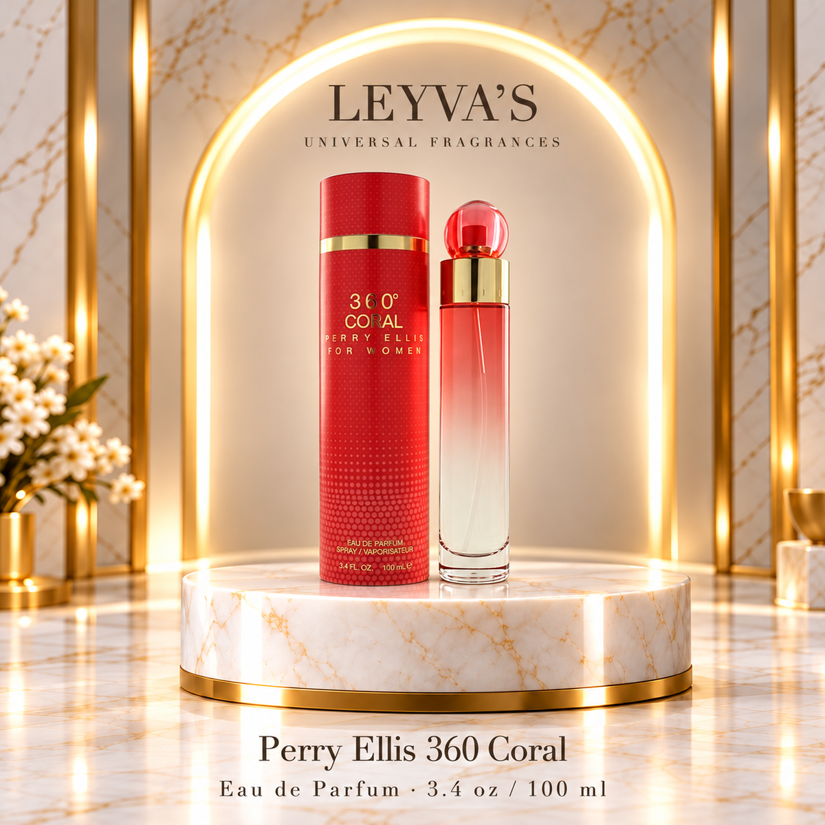 360 Coral by Perry Ellis for Women - 3.4 oz EDP Spray