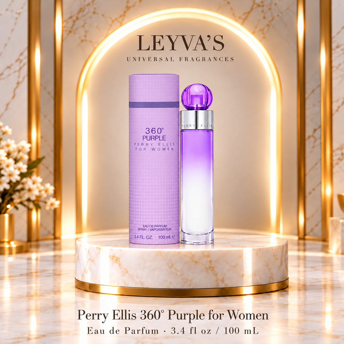 Perry Ellis 360° Purple para mujer – Eau de Parfum en vaporizador – 100 mL