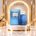 Rasasi Hawas Ice - Eau de Parfum - 3.38 oz / 100 ml — producto y pedestal