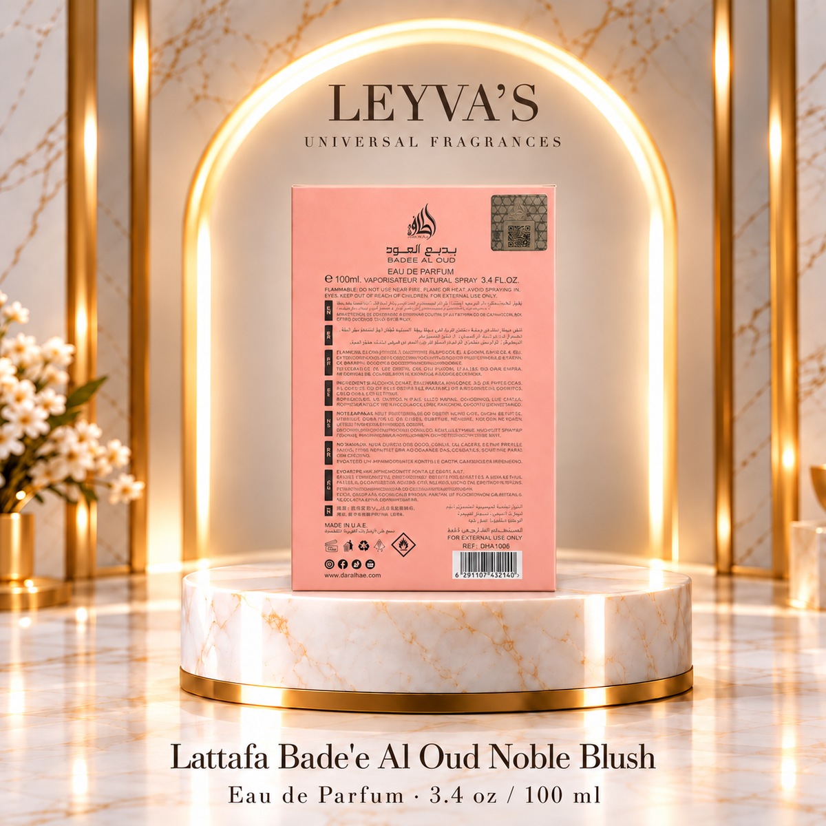Lattafa Bade'e Al Oud Noble Blush - Eau de Parfum - 3.4 oz / 100 ml