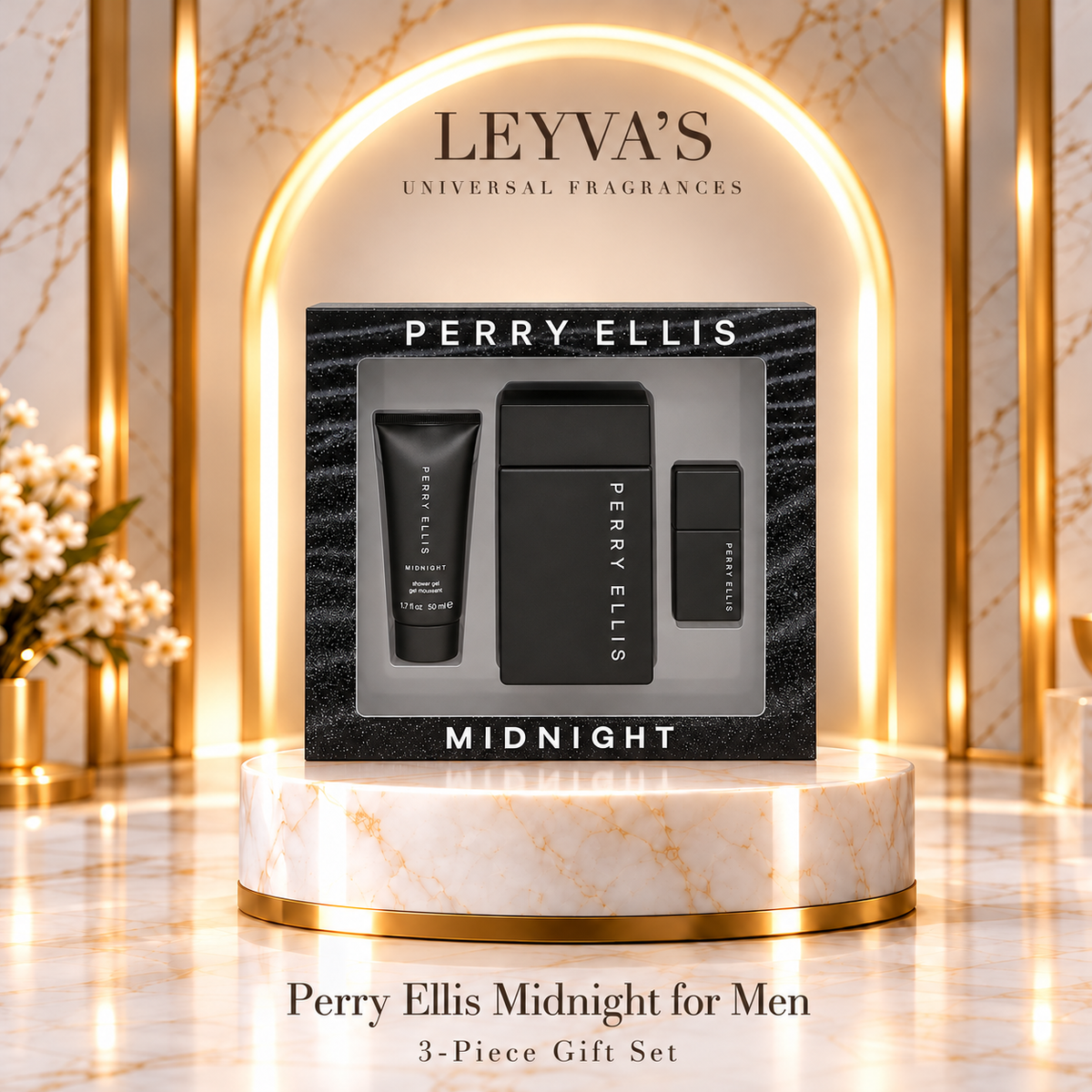 Perry Ellis Midnight for Men – 3-Piece Gift Set