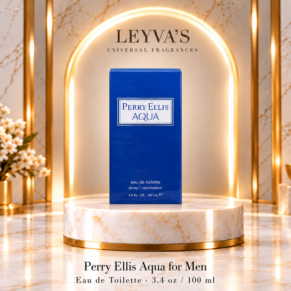 Perry Ellis Aqua, de Perry Ellis — para hombre - 3.4 oz Eau de Toilette en vaporizador
